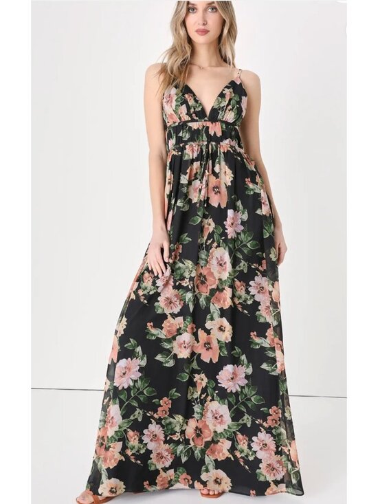 Lulus Dresses & Skirts - LULUS Women's Black Floral Gorgeous Moments Maxi Dress NWT Medium
